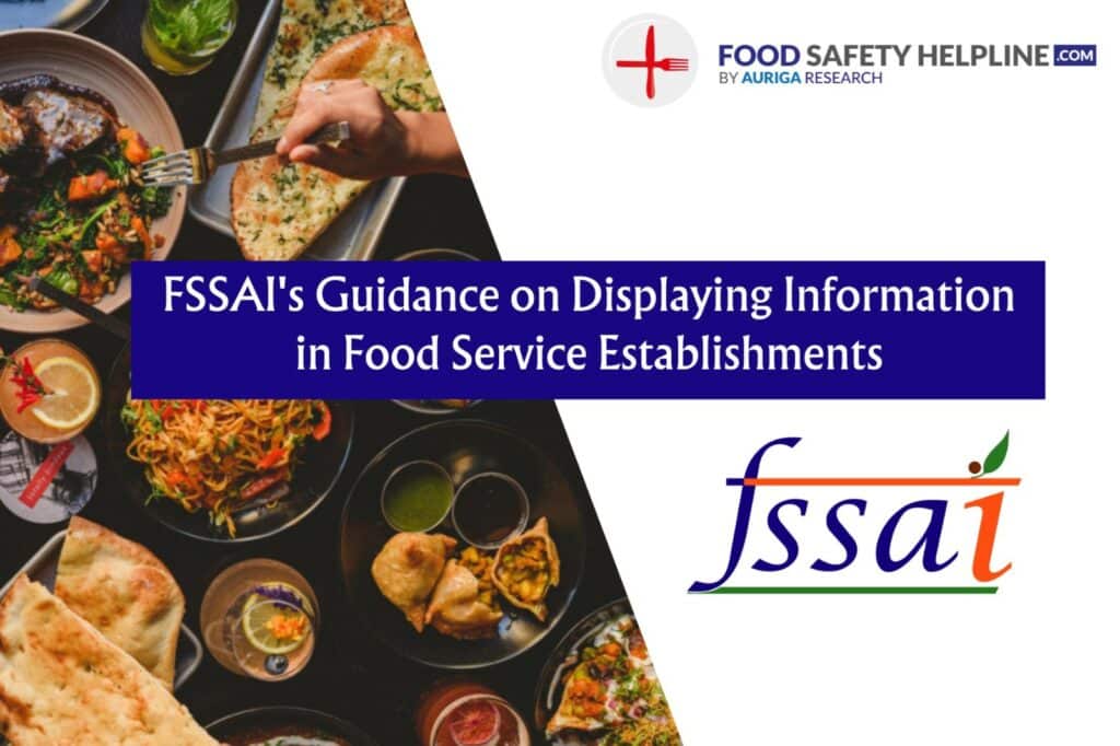 FSSAI's Guidance on Displaying Information in Food Service Establishments